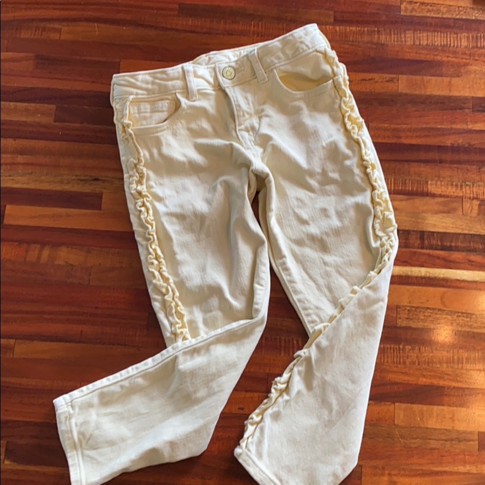 Gymboree Superskinny Yellow ruffled jeans